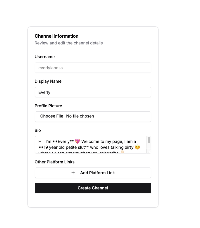 Channel Information Example